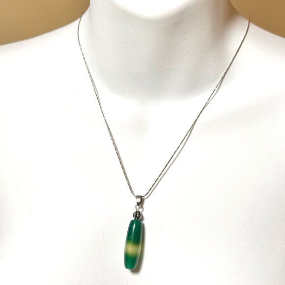 2/$20, Green Dyed Agate Pendant, Large Genuine Gemstone Pendant - Picture 7 of 11